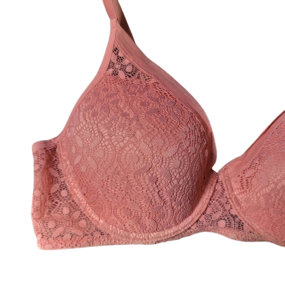Lucky Brand Bra Size 38C Pink Floral Lace - Picture 2 of 5